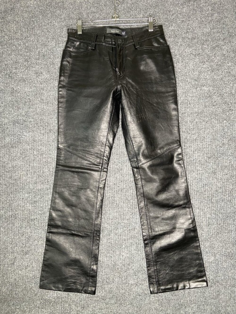 Vintage The Gap sz 4 Genuine Leather Riding Pants Y2K Bootcut Black Womens